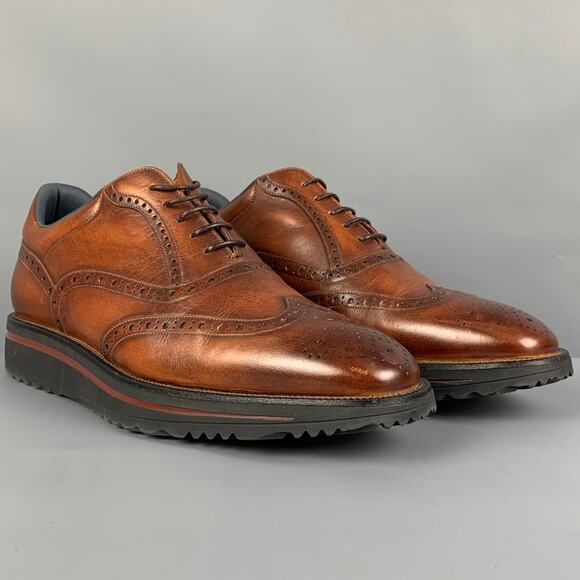 BALLY Size 8.5 Brown Antique Leather Wingtip Lace Up Shoes main image 4